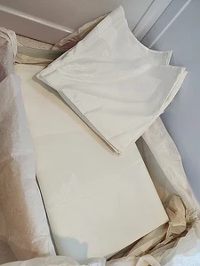 Nappe et 8 serviettes damas vintage 1983 NOS blanc - Photo 1/15