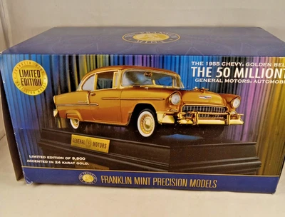 Chevy Bel Air 1955 Franklin Mint 1:24 edición limitada 50 millones "oro" Foto 1 de 4