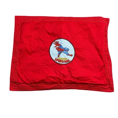 Pottery Barn Kids Spiderman Standard Pillow Sham Pillowcase Marvel Comics Red - Image 1 of 4
