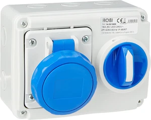 Presa Interbloccata, Grigio/Blu, 16A 2P+T Ip67 - Foto 1 di 12