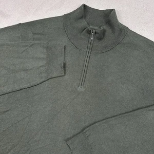 Magaschoni 100% Wolle Pullover Herren 3XL grün 1/4 Reißverschluss adrett leicht neu ohne Etikett - Bild 1 von 8