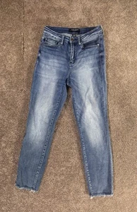 Judy Blue Jeans 1/25 Blue Denim Relaxed Fit Stretchy Casual Distressed - Picture 1 of 11