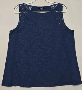 Women's NWT Chaps Tank Top Blouse Blue Size XLarge - Imagen 1 de 5