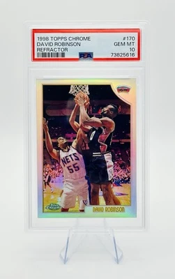 1998-99 Topps Chrome David Robinson Refractor #170 PSA 10 Spurs - Image 1 of 2