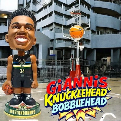 Bobblehead exclusivo de la NBA Giannis Antetokounmpo Milwaukee Bucks "Knucklehead" Foto 1 de 4