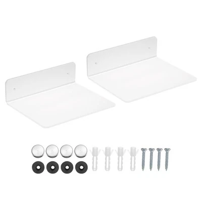 2Pcs Acrylic Floating Shelf, 7.87 Inch Floating Wall Mounted Shelf Transparent - Image 1 of 4
