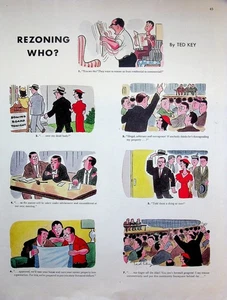 1957 Ted Key “Rezoning Who?” Print Ad | Vintage Cartoon Humor Wall Art - Picture 1 of 1
