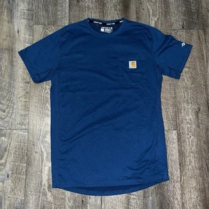Camiseta Carhartt Para Hombre Pequeña Azul Bolsillo Fuerza Calce Relajado Nueva Sin Etiquetas - Imagen 1 de 4