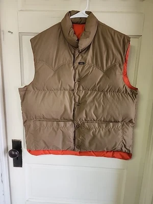 Chaleco Lee Storm Rider Para Hombres X Grande Caqui Naranja Western Puffer EE. UU. Años 80 Plumón de Ganso Foto 1 de 4