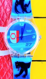 Swatch Watch 27 STE KANTON SWATCH BLEUE GZ174 2002 Specials Rare New Old Stock - Picture 1 of 9
