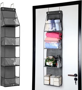 4-Shelf Over The Door Hanging Pantry Organizer, Behind 1 Pack 4-shelf Grey - Picture 1 of 7