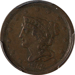 1850 Half Cent PCGS VF30 C-1 R.2 Great Eye Appeal Nice Strike - Picture 1 of 4