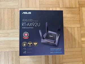 ASUS RT-AX92U AX6100 AiMesh 4x4 Tri-Band WLAN-Router (90IG04P0-MO3010) - Bild 1 von 9