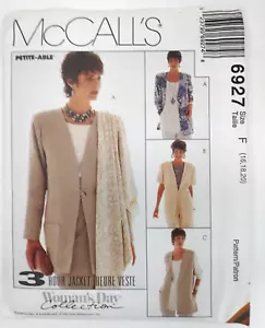 McCalls Muster #6927 Damen Day Collection 3 Stunden Jacke & Schal 16 18 20 UNGESCHNITTEN - Bild 1 von 3