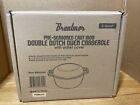 PreSeasoned 2 In 1 Cast Iron Pan 5 Quart Double Dutch Oven Set And Domed 10 Inch