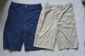 Lot Of 2 Under Armour Youth Match Play UA Navy Blue/Tan Golf Shorts Boys XL YXL - Picture 1 of 3