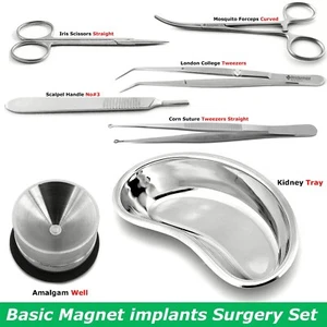 Basic Magnet implants Surgery Set Hand Surgical Instruments Tray Kit - Foto 1 di 8
