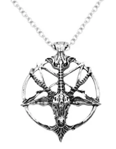 New Large Goat Of Mendes Pentagram Satanic Baphomet Pagan Wicca Pendant Necklace - Picture 1 of 2