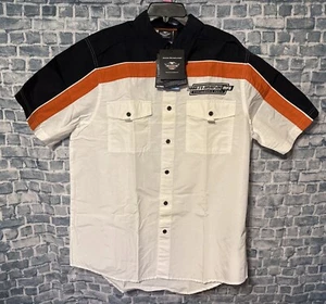 HARLEY DAVIDSON PERFORMANCE VENTED Cool Moisture Wicking Button Shirt Men’s L - Picture 1 of 14