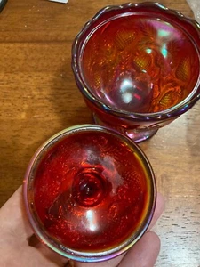 RED , FENTON, BOWL+LID.in PERFECT ORDER.INVERTED STRAWBERRY.2000"s - Picture 1 of 3