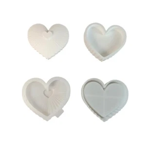 Heat Resistant Silicone Craft Mould for Resin Organizers Heart Stripes Designs - Picture 1 of 8