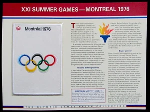 1976 SUMMER OLYMPICS XXI Montreal OLYMPIC GAMES PATCH INFO CARD  Willabee & Ward - Picture 1 of 2