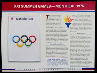 1976 SUMMER OLYMPICS XXI Montreal OLYMPIC GAMES PATCH INFO CARD  Willabee & Ward - Image 1 of 2