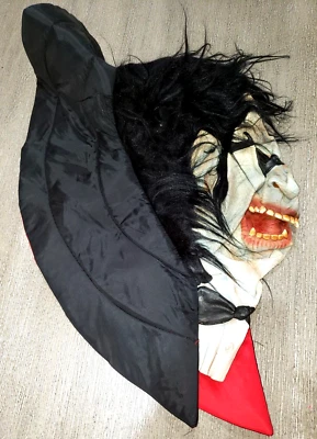 mens VAMPIRE FULL COVER COLLAR HALLOWEEN MASK ONE SIZE HAIRY! NICE! - Image 1 of 2