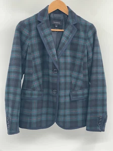 Talbots Blazer Suit Jacket Wool Women Size 4 Blue Green Red Plaid Tartan - Picture 1 of 12