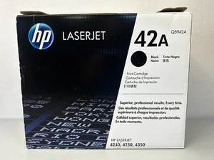 Genuine NEW HP 42A LaserJet Q5942A 4240 4250 4350 Black Toner Cartridge - Picture 1 of 9