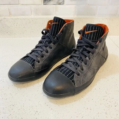 Nike 316329-002 07” Negro Tobillo Alto Cuero Entrenadores Zapatos EE. UU. Talla 10 Foto 1 de 4