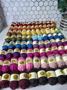 Lion Brand Yarn BonBons Mini Skeins Assorted Colors Crochet Thread Lot of 86 - Picture 1 of 7