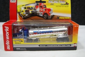 AW Auto World RACING RIGS XTraction Chevron Peterbilt Model 359 & Tanker Trail - Picture 1 of 5