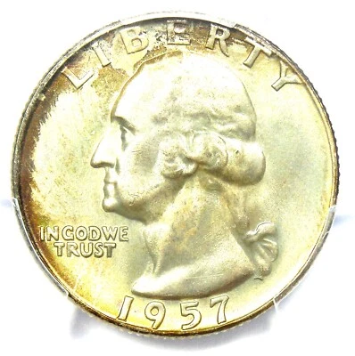 1957-D Washington Quarter 25C. Certified PCGS MS67+ CAC Plus Grade - $1650 Value - Image 1 of 4