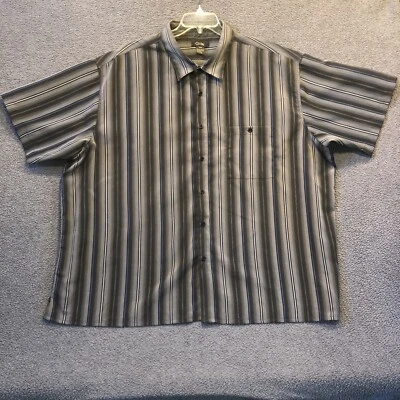 Camisa social masculina manga curta com botões GNW 4XL cinza preta listrada azul S528 - Imagem 1 de 4