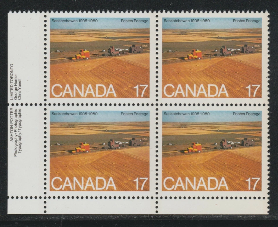 1980 Canada SC# 863 LL - Saskatchewan & Alberta - Plate Block M-NH Lot # 2967c - Image 1 of 1