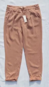 NEW $118 Anthropologie S 27 4 Rose Pink Lyocell Twill SCOUT Pants Tapered Slim - Picture 1 of 5
