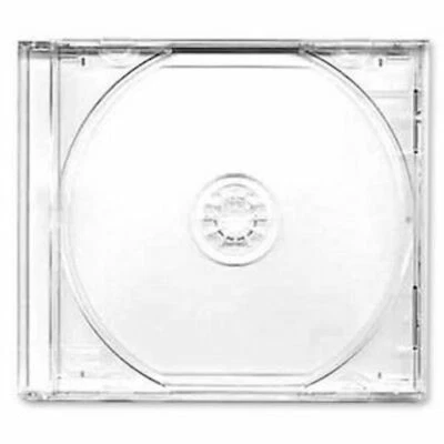 10.4mm Single Clear CD DVD Jewel Cases with Clear Tray Standard Size Hold 1 Disc - Image 1 of 3