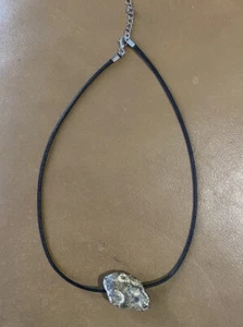 Hag Stone Pendant East Anglian Dunwich Lost City 18 Inch Thong Necklace - Picture 1 of 5