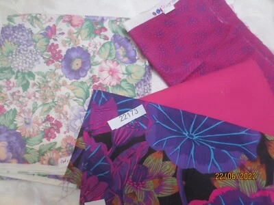 4 Purples-Pinks-Magenta floral cotton quilting craft fabric Andover- Concord 3yd - Image 1 of 4