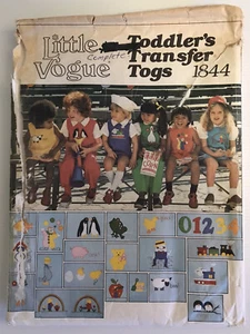 Vogue 1844 Vintage 80s Sewing Pattern Toddlers Wardrobe with Transfers Size: 3 - Picture 1 of 8