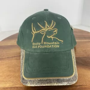 Rocky Mountain Elk Foundation Green W/ Pin Adjustable Hat Strapback Baseball Cap - Picture 1 of 9