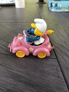 Smurfs Smurfette Pink Car Pitufo Puffi Schlumpf schtroumpf smerfy Smurf Figure - Picture 1 of 7