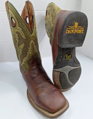 Bota Western Dan Post Para Hombres 9D Leon Crazy Horse Performance Cuero Puntera Cuadrada Foto 1 de 4