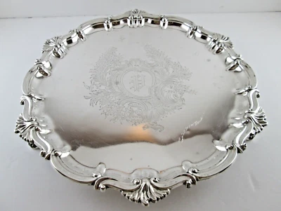 BANDEJA EDUARDIANA PLATA ESTERLINA 14 1/2" 1901 THOMAS BRADBURY & SONS Foto 1 de 4