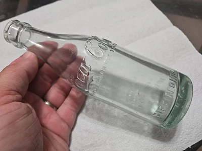 Botella de refresco Coca Cola Coca-Cola lado recto Aqua vintage Tiffin, Ohio Foto 1 de 4