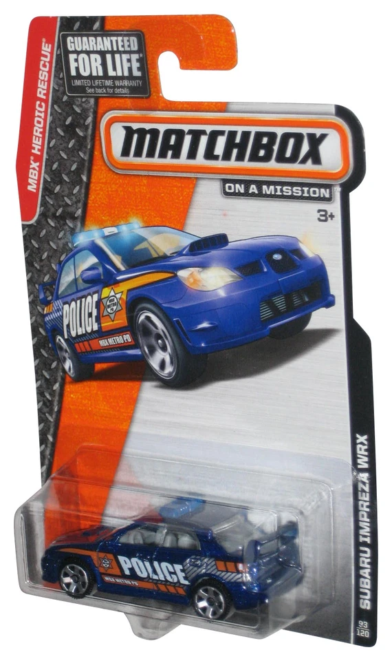 Matchbox MBX Heroic Rescue (2013) Blue Subaru Impreza WRX Toy Car 93/120 - Image 1 of 1