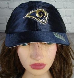 NEW Blue Los Angeles Rams NFL team Reebok Satin Charlie ball cap Women hat 1sz - Picture 1 of 12