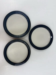 "Juego de 3 platos de mantequilla de pan Denby-Langley Metz azul crema Inglaterra 7 1/8""/rb" - Imagen 1 de 5