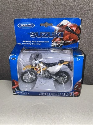 Motocicleta Welly Die Cast amarilla Suzuki DR-Z400S, escala 1:18 Foto 1 de 2